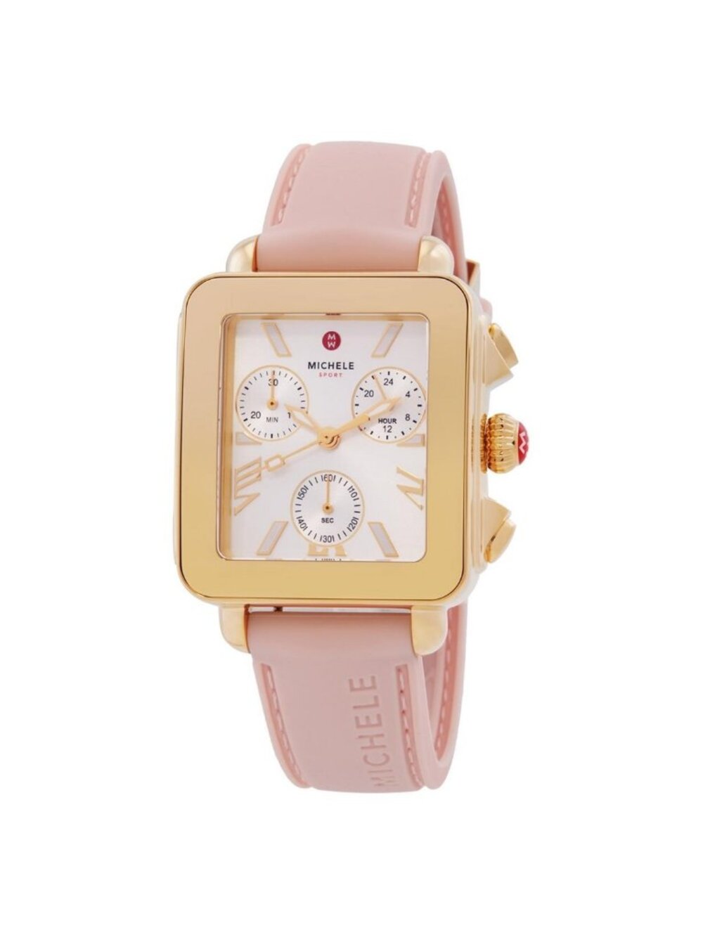 NWT Michele Deco Sport Chronograph Quartz Silver Dial Ladies Watch